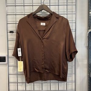 NWT Aritzia Wilfred Beso Top in Caramelized Walnut brown Small
